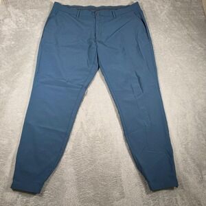 Primo Jogger Pants Mens 40x30 Blue Golf Stretch Woven Zip Pocket Ankle Zip